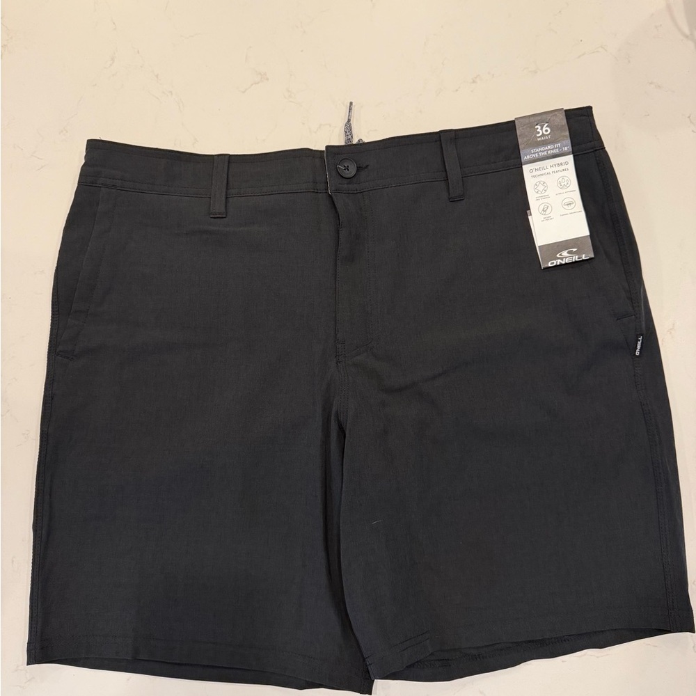 O'Neill Men's Charcoal Flat Front Shorts